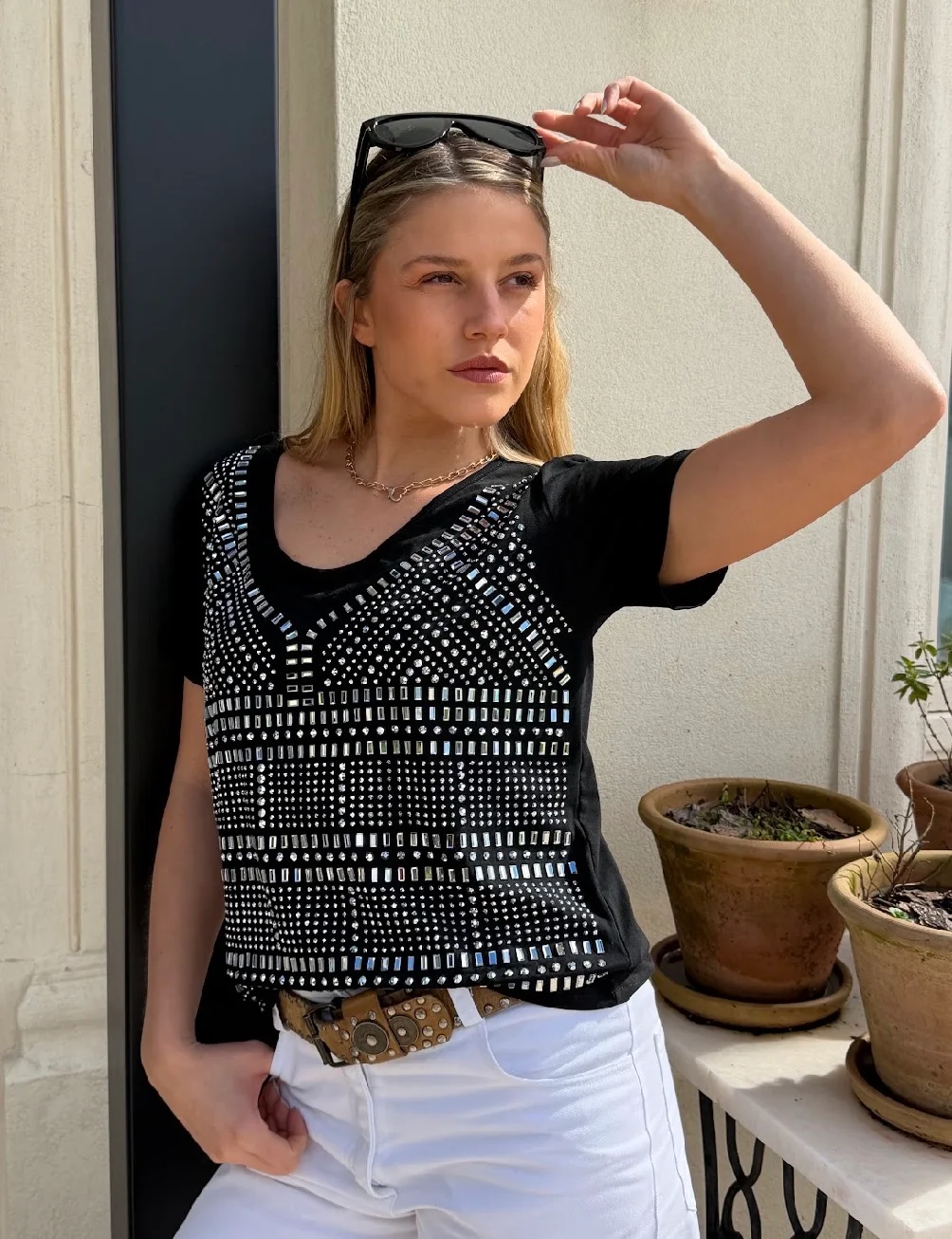 Remera KALESI con Piedras GUJ5209