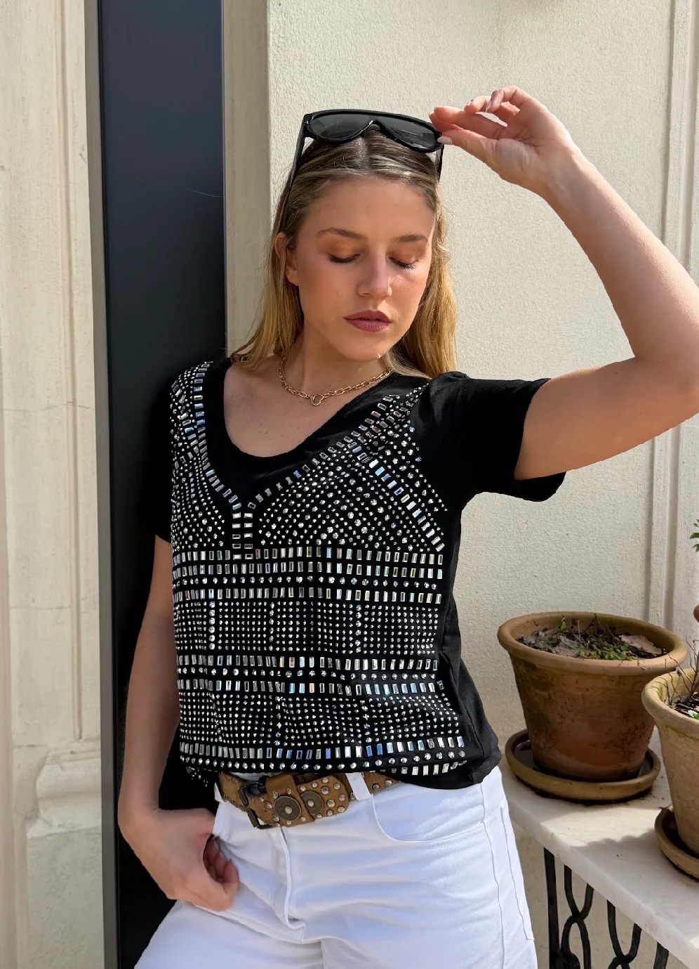 Remera KALESI con Piedras GUJ5209