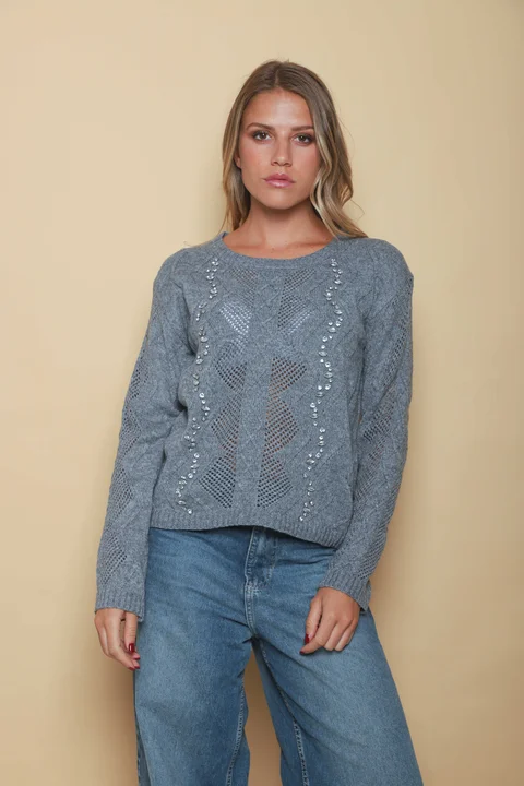 Sweater VALENTINA Tejido con Piedras GUL664