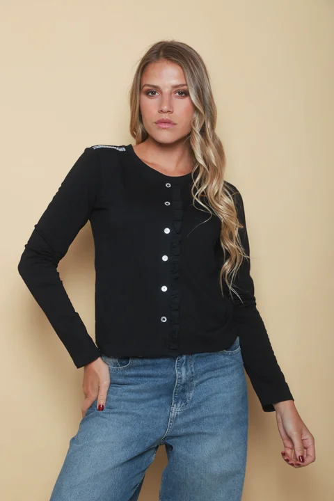 Remera Cobre C/ Strass y Volados GUK70066