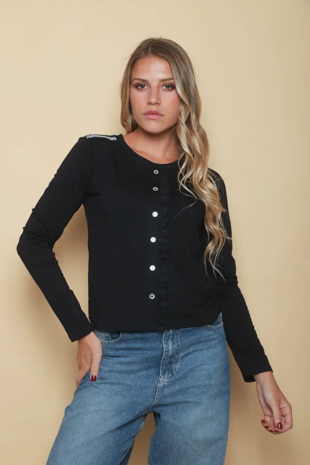 Remera Cobre C/ Strass y Volados GUK70066