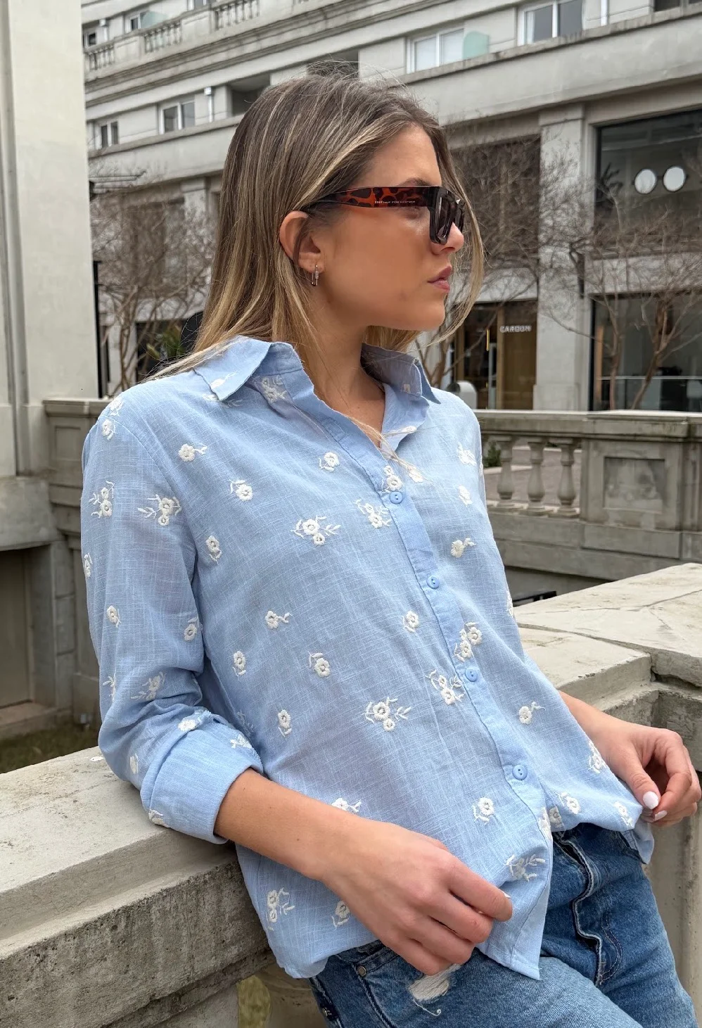 Camisa ROSMARY Lino Bordada GU70242