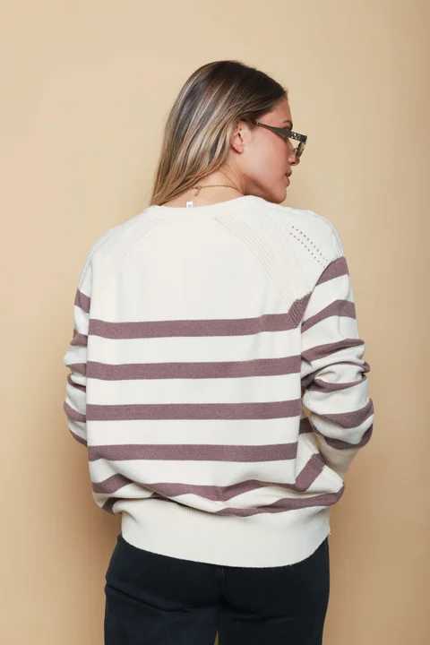 Sweater GINETTE Rayado c/aplique GUL848  