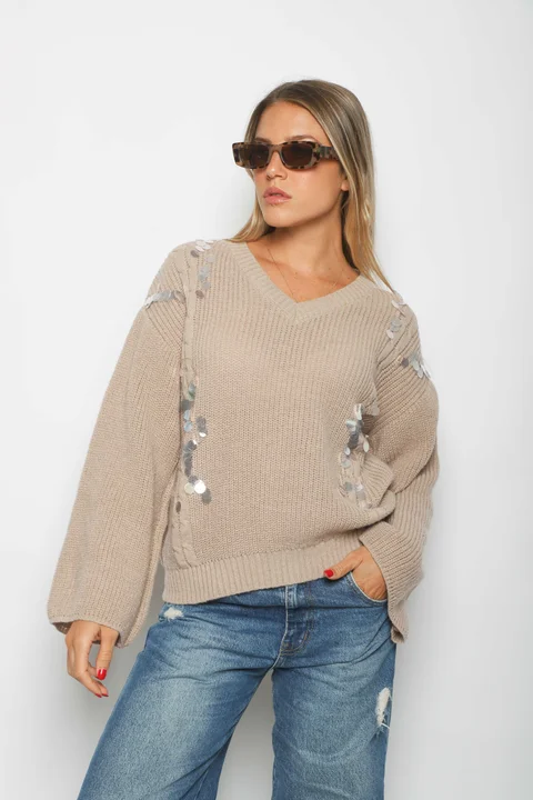 Sweater NIK Tejido c/ Lentejuelas GUL663