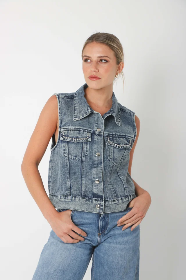 Chaleco Jean LIBI c/ Tachas GUK70102