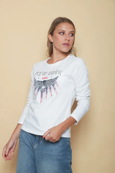 Remera NEW YORK c/strass GUK70035