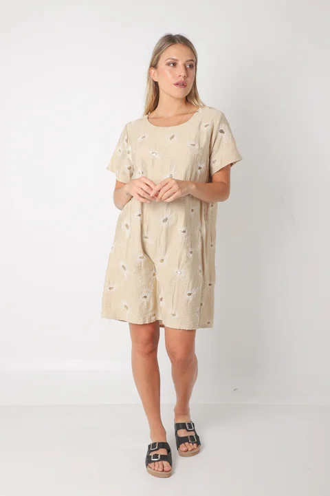  Vestido LOIRA lino c/bordado GUCH3013-1