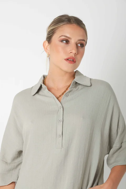 Vestido KAISER de Lino c/ Botones GU0333