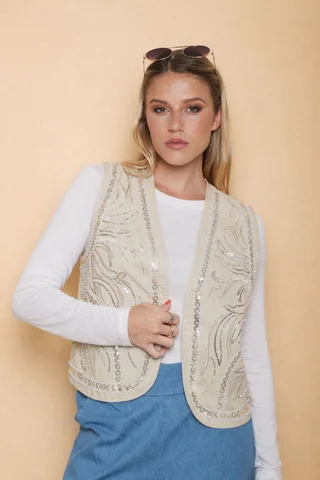 Chaleco BOHO Bordado GUK70206 - Vista 1