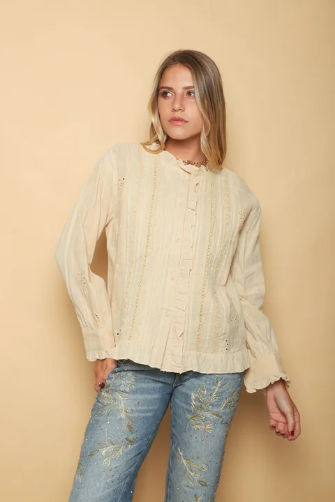 Camisa MAO BUBBLE con Puntillas y Volados GUK70197