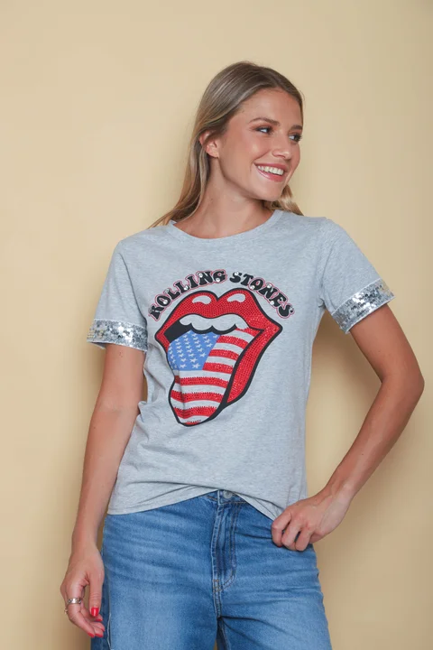 Remera ROLLING Brillos y Lentejuelas GU15802