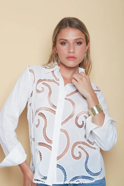 Camisa Vaiss Broderie Calada GU4093