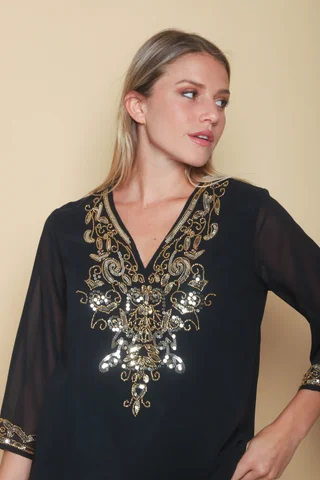 Camisola Buzios Gasa Lentejuelas GU4018 - Vista 4