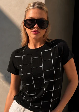 Remera LUNA Strass GU278765 - Vista 1