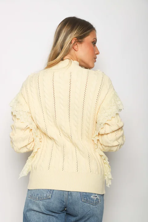 Polera Lupe Trenzada con EncajeGU122268