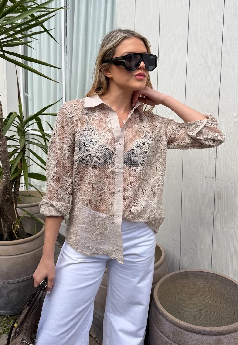 Camisa SOUL Encaje Hojitas GU70272