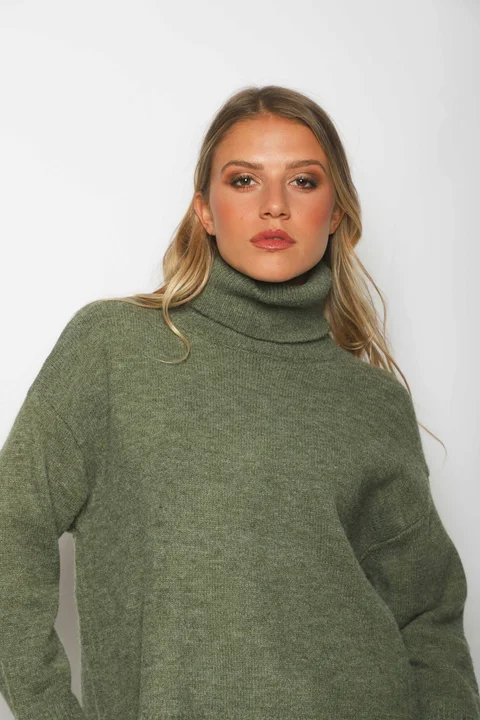 Poleron DANUBIO tejido grueso con Botones GUL836