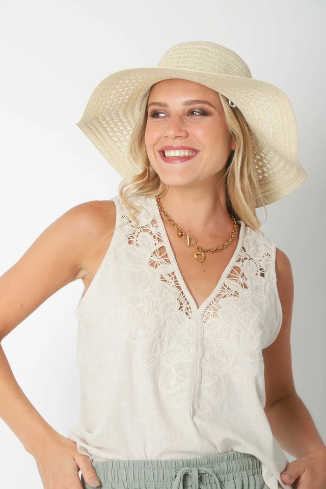 Musculosa LIBERTY de Lino BORDADA GU2525