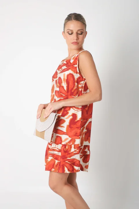 Vestido Weiss Hojas de Satin