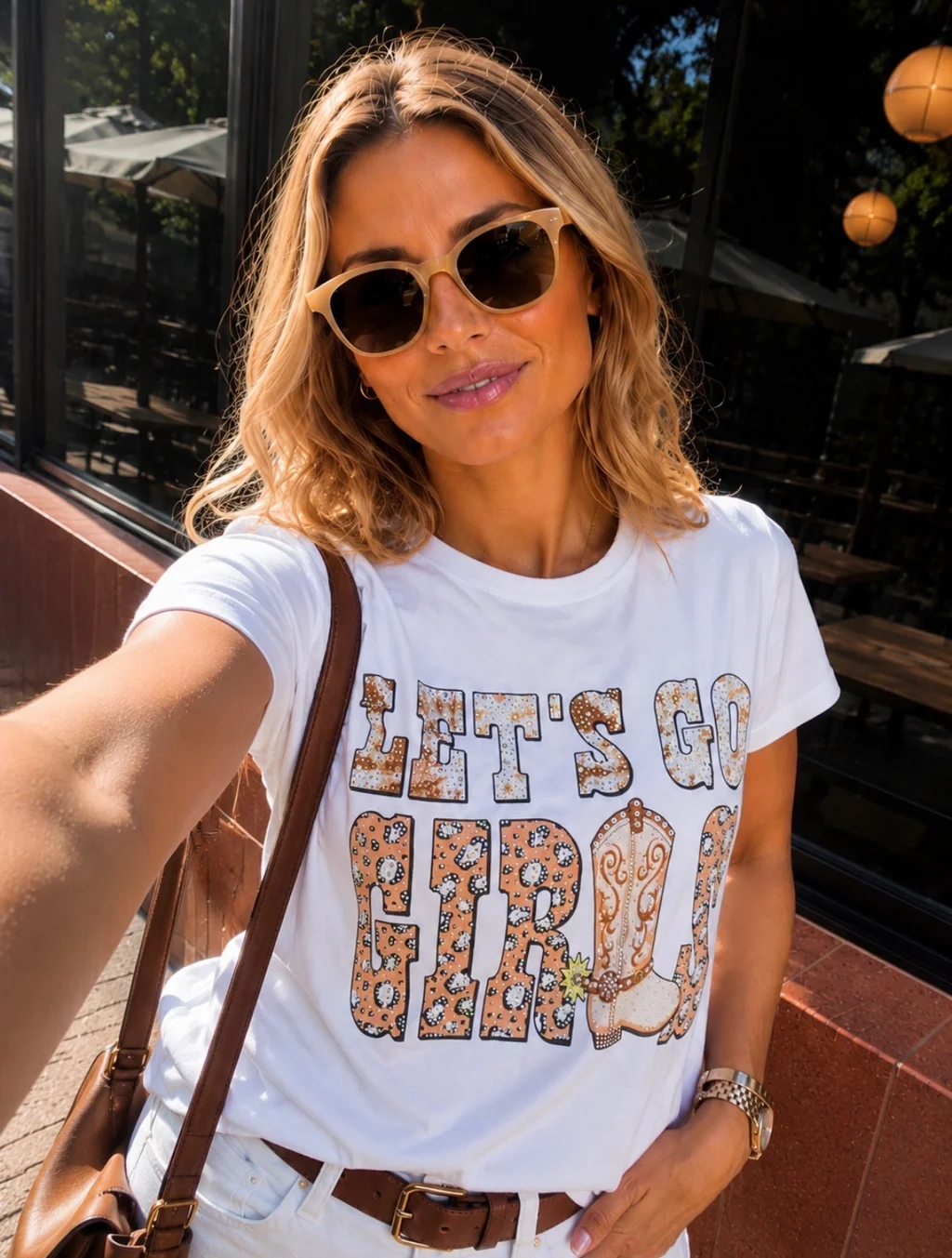 Remera LETS GO GIRLS c/ Brillos GU7479