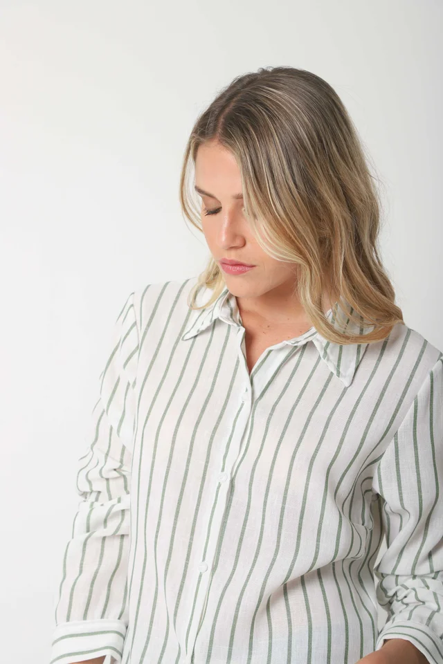 Camisa BELE Lino Rayada