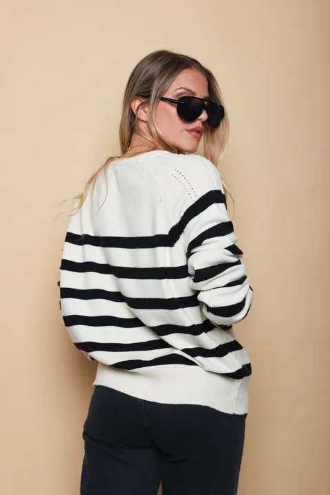 Sweater GINETTE Rayado c/aplique GUL848  