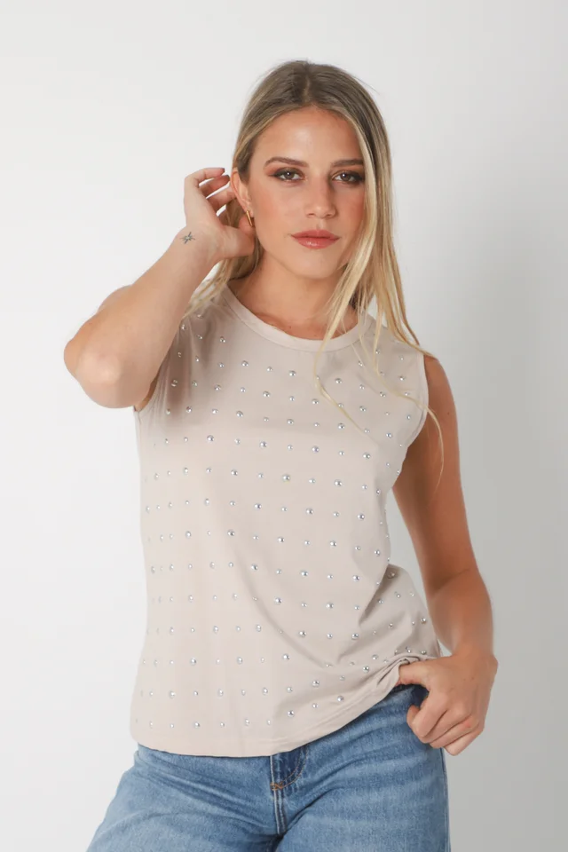 Musculosa  AIME Premium Algodón con Tachas GU70137