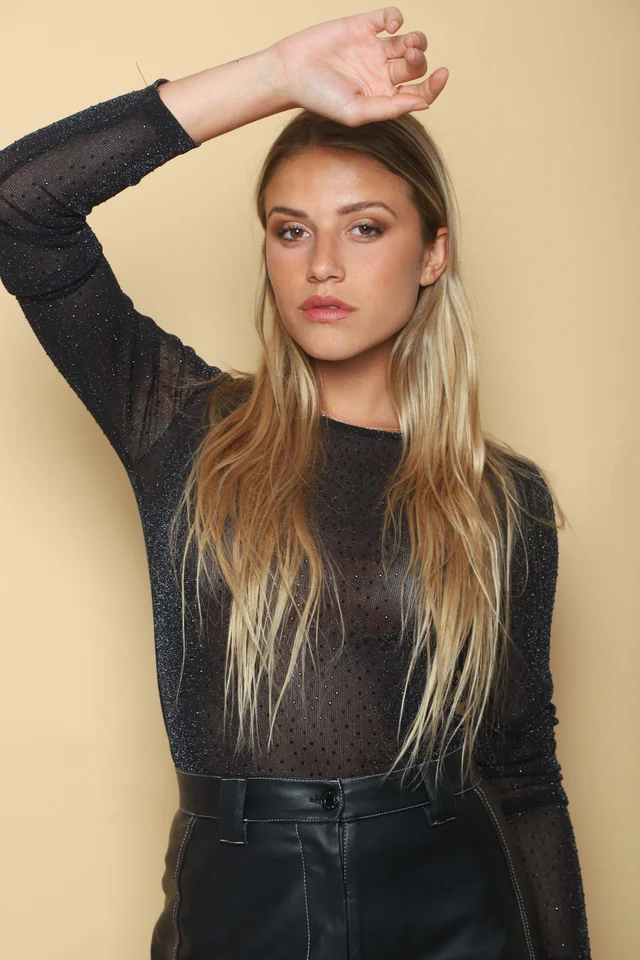 Remera LADY tull  c/strass GU32676