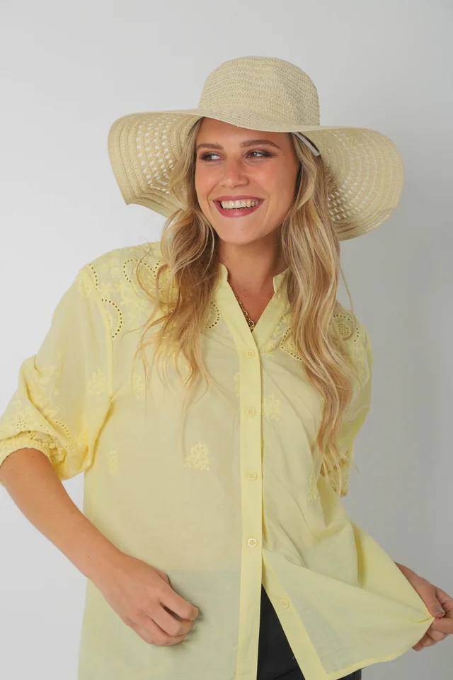 Blusa MAURA Broderie Bordada c/ Puño y Manga 3/4 GU0335