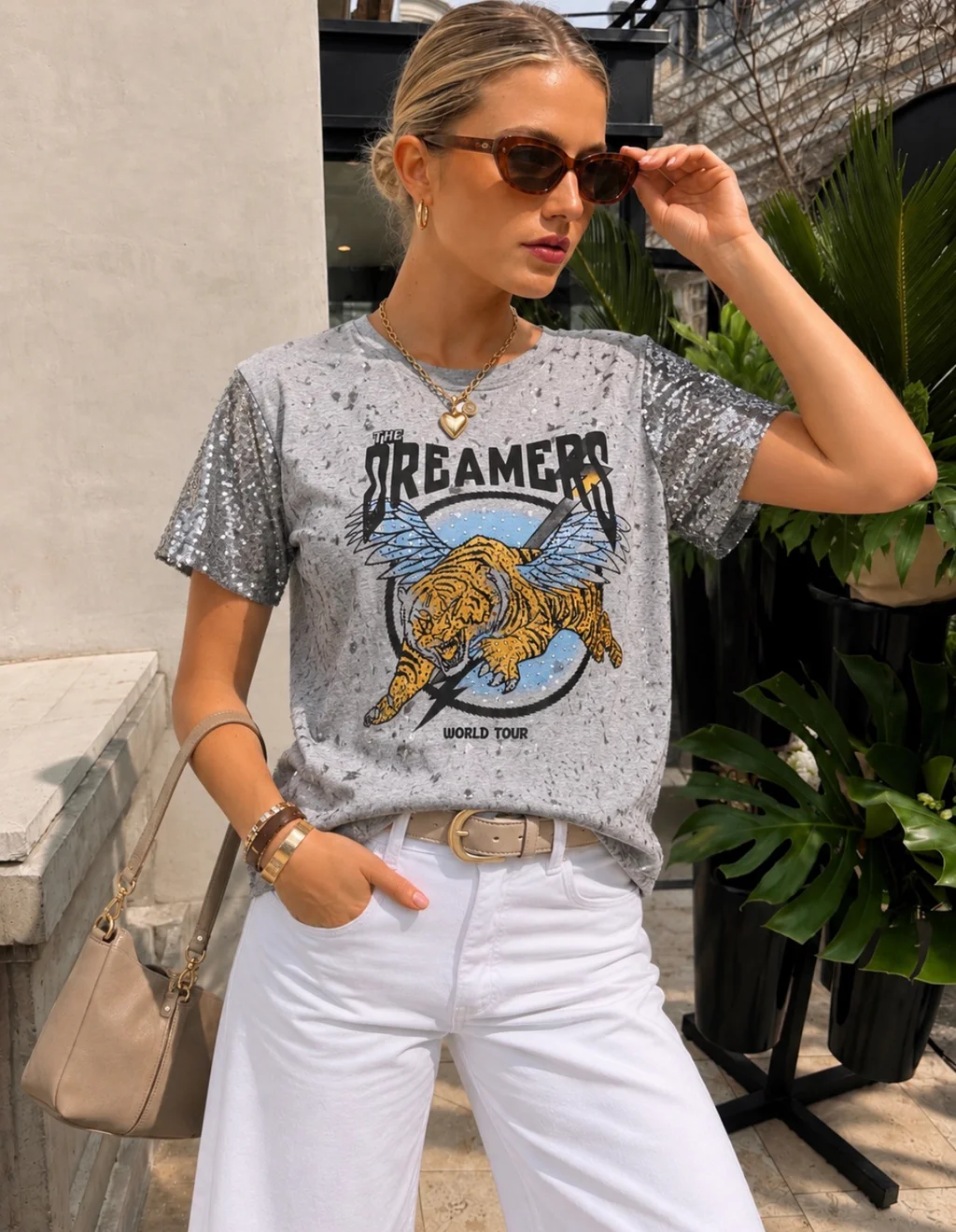 Remera DREAMERS Nevada c/ Lentejuelas  GU5106