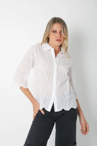 Camisa CARNAVAL Broderie Manga 3/4 GUK4009 - Vista 3