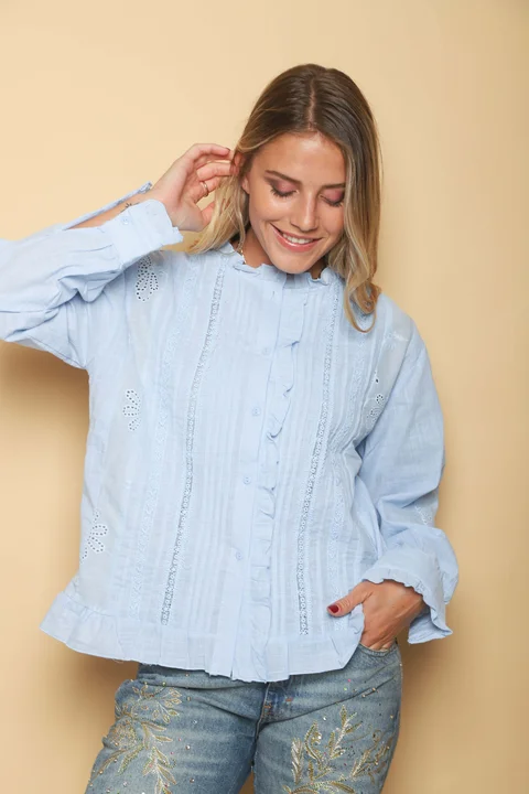 Camisa MAO BUBBLE con Puntillas y Volados GUK70197