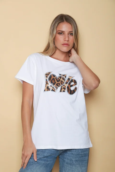 Remera Amplia LOVE PRINT GU87350