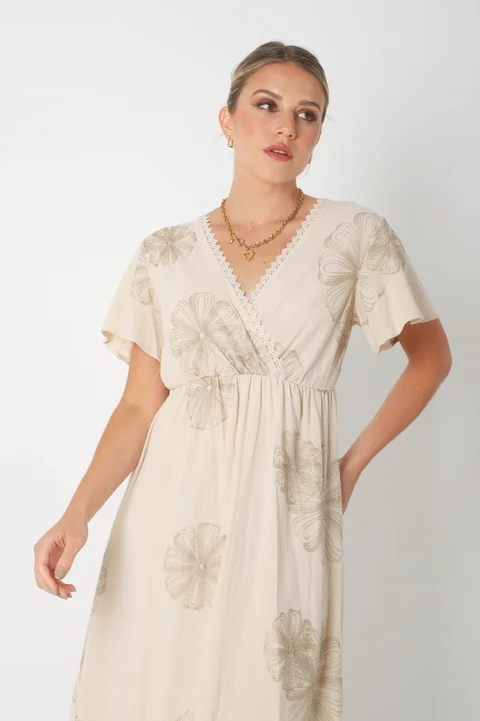 Vestido MISUKA de Lino Bordado GU250115