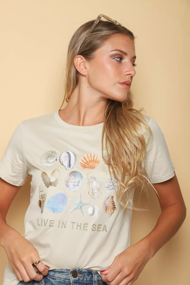 Remera LIVE IN THE SEA  GU336793
