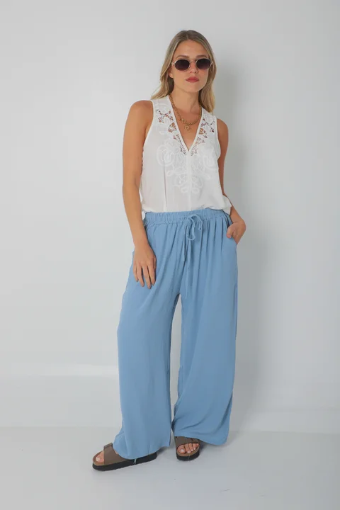 Pantalón OCEAN de CEY con Tiras y Bolsillos GU0331