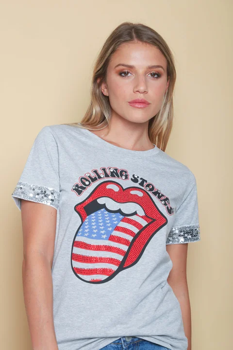 Remera ROLLING Brillos y Lentejuelas GU15802