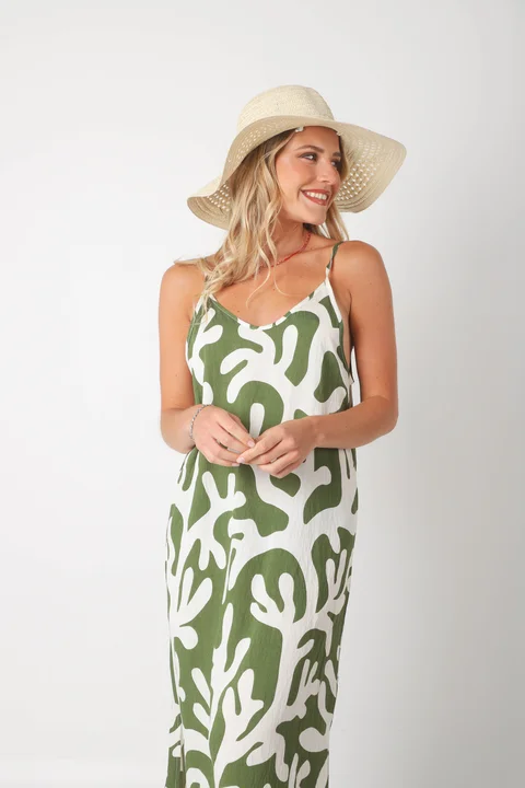 Vestido COZAMUI lino estampado GUK70142-6