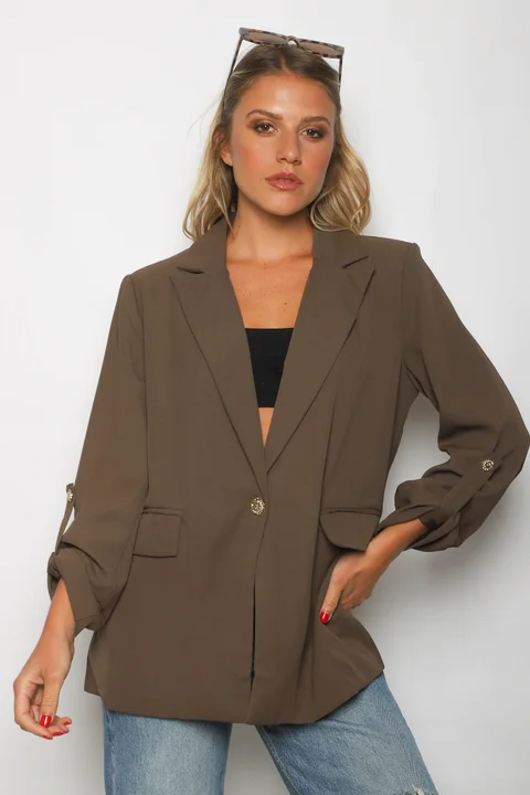 Blazer VICENA Sastrero Forrado con Boton Strass GUP33021