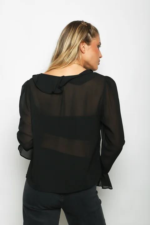 Blusa TITA Gasa c/Volados GUV60