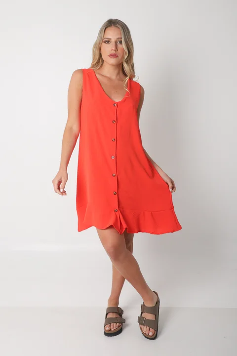 Vestido Gales Abotanado Creppe