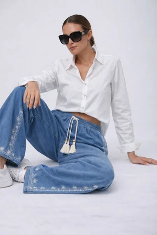 Pantalon GANDHI Jean Bordado GU567 - Vista 1