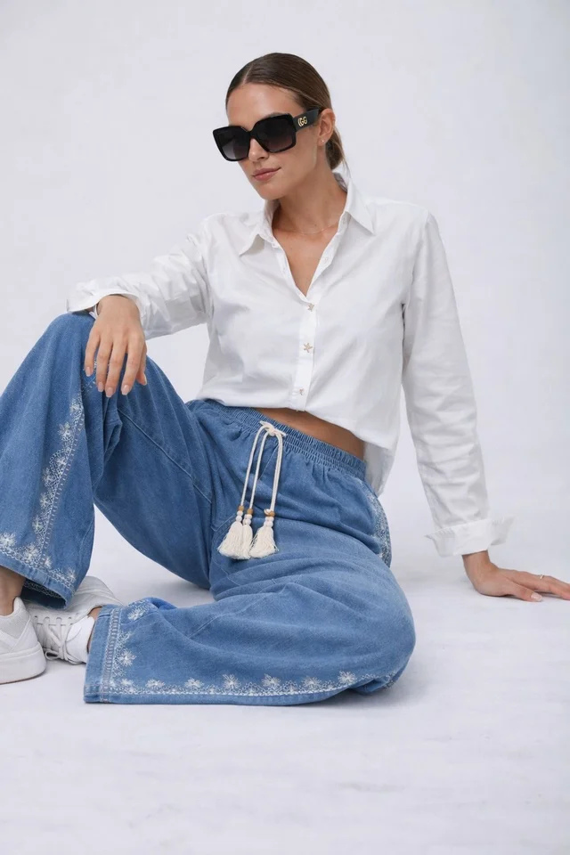 Pantalon GANDHI Jean Bordado GU567