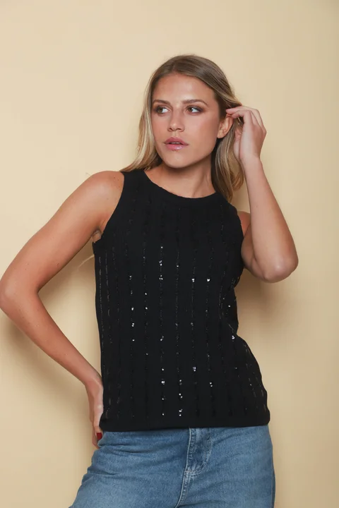 Musculosa BELHER Bordada Lentejuelas GU5215