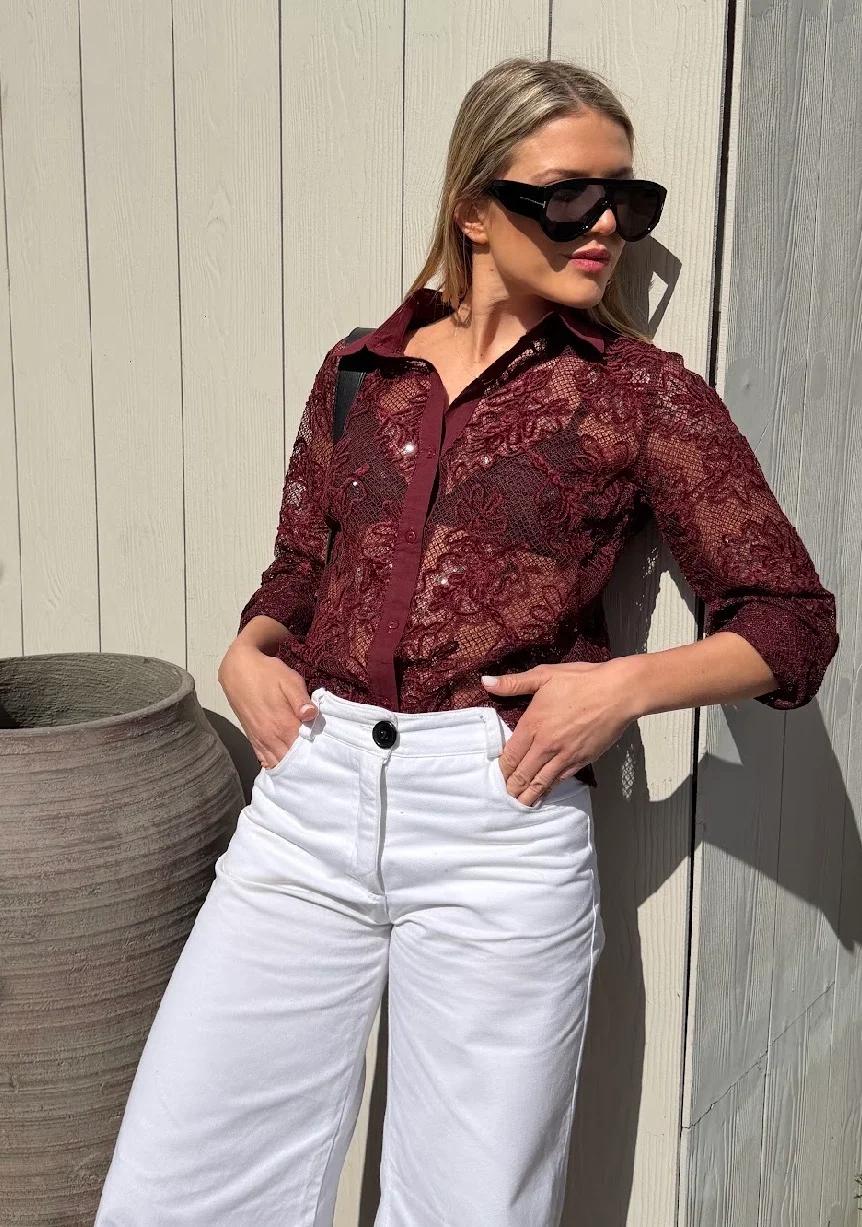 Camisa SOUL Encaje Hojitas GU70272