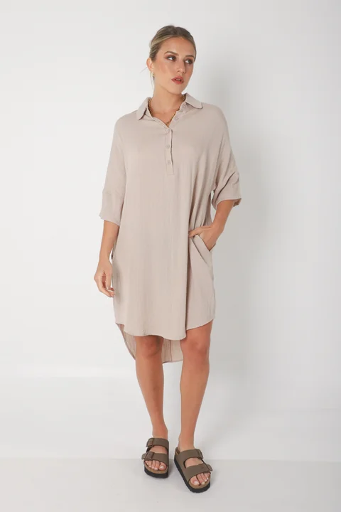 Vestido KAISER de Lino c/ Botones GU0333