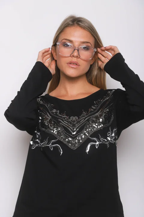 Remera Sound Manga Larga c/ Lentejuelas GUK70043
