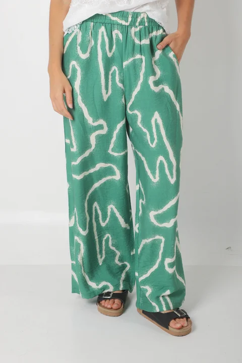 Palazzo CAMBODIA de Lino estampado c/ Bolsillo GUK70151-1