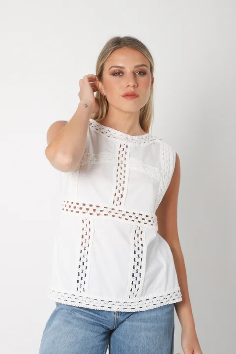 Musculosa DREAM Algodon Lycra y guipiure GUK70207