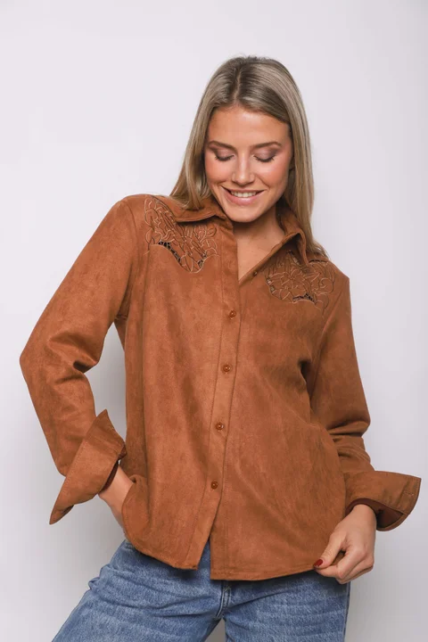 Camisa KARLSON Gamuza Con Calado GU70254